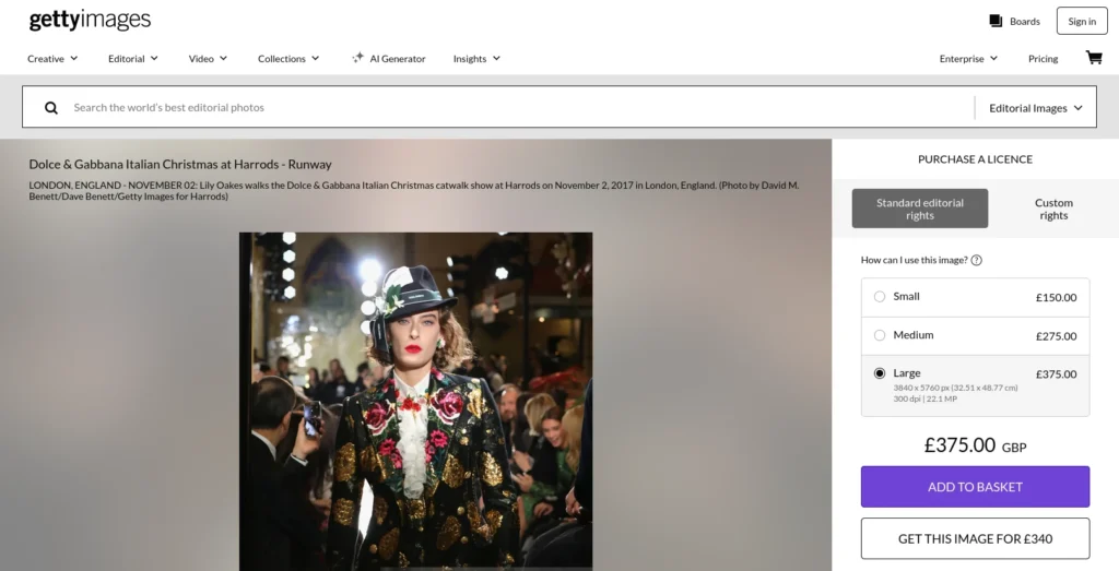 Getty Images Lily Oakes walks the Dolce Gabbana Italian Christmas